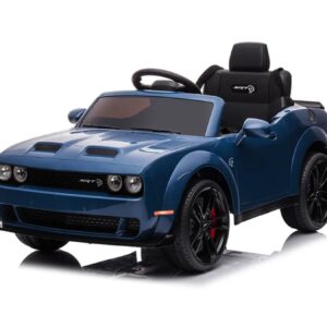 Dodge Challenger Srt, 12 Volt Elektrische Kinderauto, Leder Zitje, Rubberen Banden, Kinder Accu Auto!