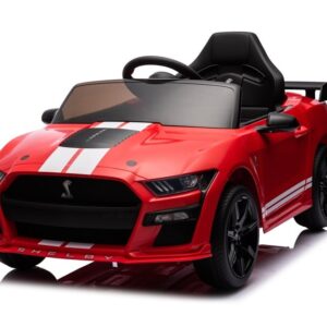 Ford Mustang Gt500,12 Volt Elektrische Kinderauto Met Rubberen Banden, Leder Zitje En Meer!