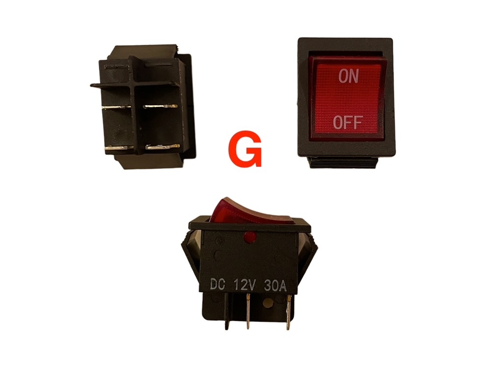Schakelaars En Aan/Uit Knopjes Voor Elektrische Kinderauto's, Motors En Quads - (G) ON - OFF Blok