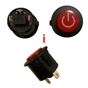 Schakelaars En Aan/Uit Knopjes Voor Elektrische Kinderauto's, Motors En Quads - (i) Aan - Uit rond voor gatmaat 22mm