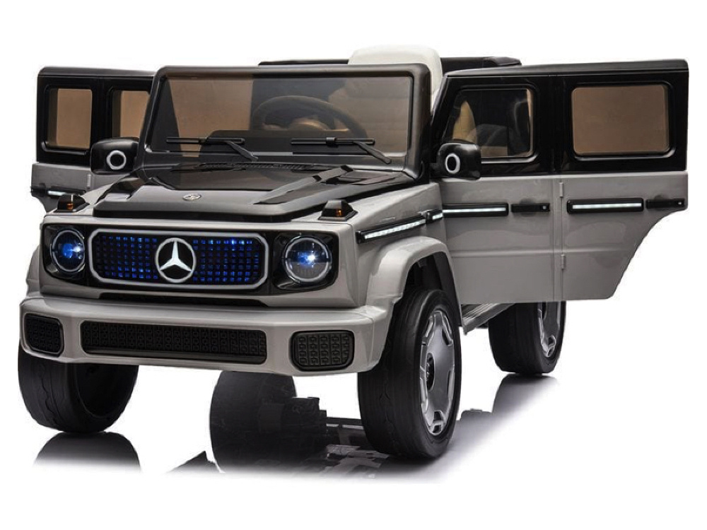 Mercedes Benz Eqg, 12 Volt Elektrische Kinderauto Met Rubberen Banden, Leder Zitje En Meer!