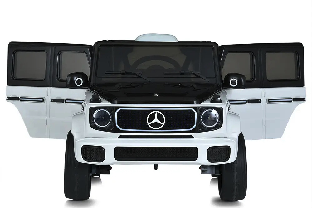 Mercedes Benz Eqg, 12 Volt Elektrische Kinderauto Met Rubberen Banden, Leder Zitje En Meer!