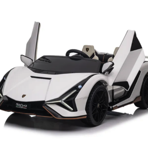 Lamborghini Sian, 2-Persoons 24 Volt Elektrische Kinderauto Met Rubberen Banden, Leder Zitje En Meer