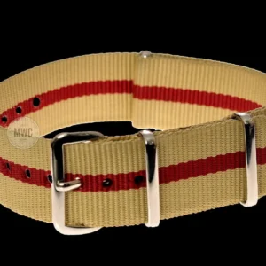 18mm Sand and Red NATO Militair Horloge Strap
