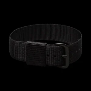 18mm 1980s U.S Pattern Black Militair Horloge Strap with PVD Steel