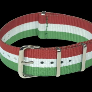 Italy 18mm "Red, White and Green" NATO Militair Horloge Stra