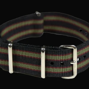 The Original 1964 007 Colours! 18mm Black, Red and Olive Green NATO