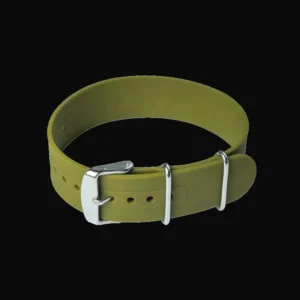 22mm Olive Green Silicone/Rubber NATO Militair Horloge Strap