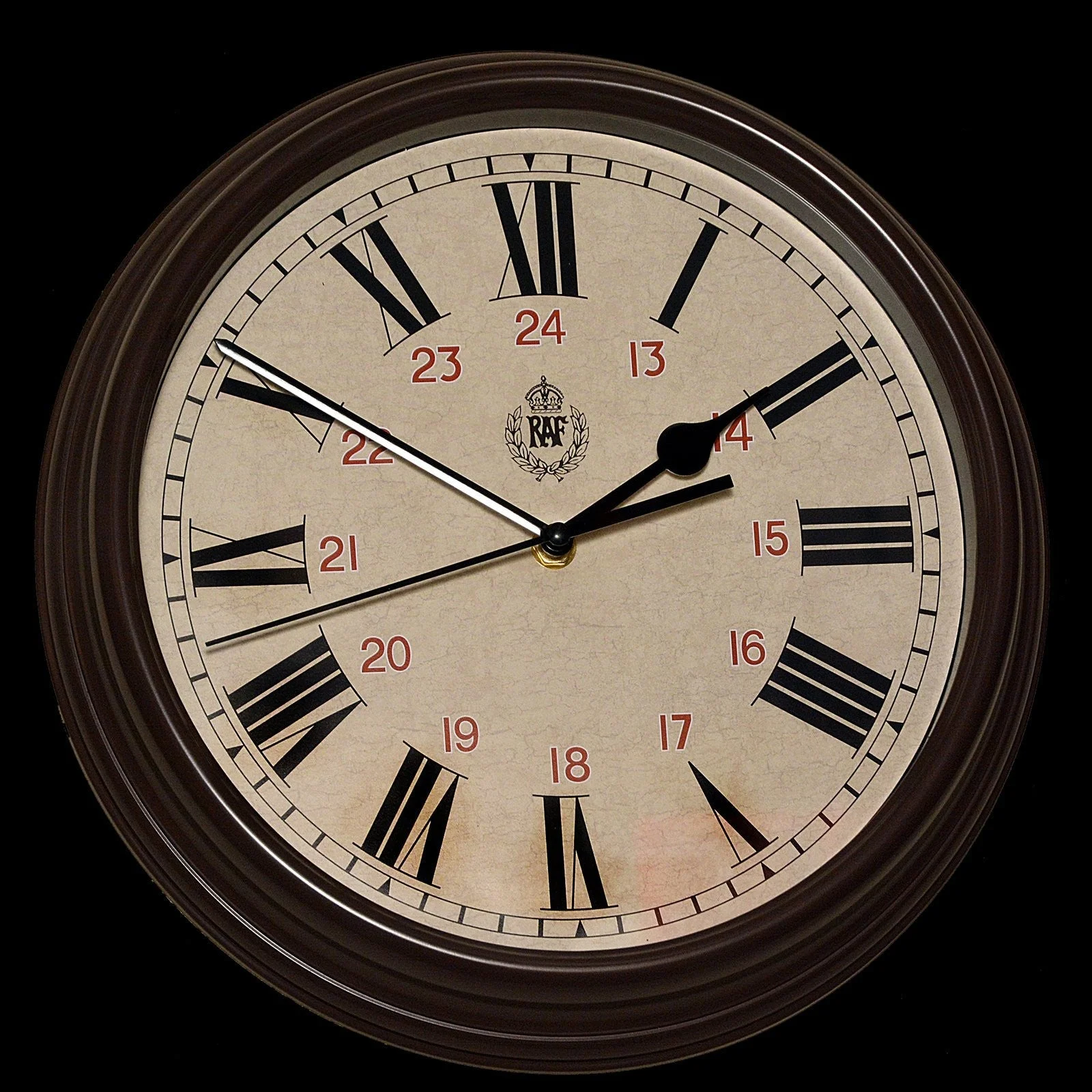 RAF 1943 Pattern Replica 12/24 Wall Clock with Silent Quartz Movement