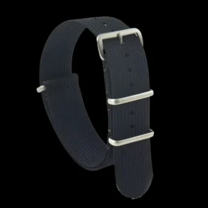 22mm Ribbed Black NATO Militair Horloge Strap
