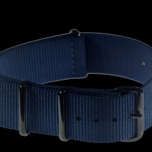 20mm Navy Blue NATO Horloge Strap with Covert PVD Black Buckles