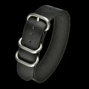 18mm Black Calf Leather Zulu Militair Horloge Strap – Authen