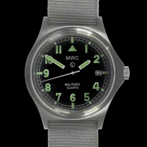 MWC G10 100m waterbestendig Militair Horloge in roestvrij staal Satin – Wit