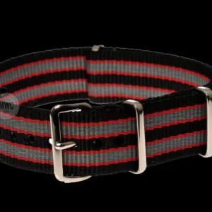 18mm Black, Red and Grey NATO Militair Horloge Strap