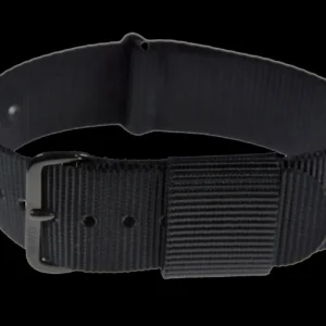 18mm Amerikaans Pattern Black Militair Horloge Strap with zwart PVD