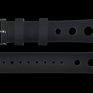 MWC Black Silicone Rally Pattern Horloge Strap Suitable for a Wide