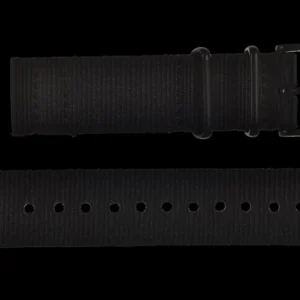 2 Piece 22mm PVD Black NATO Militair Horloge Strap in Ballistic Nylon