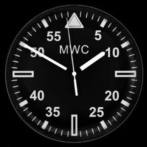 Militair Pattern 22.5 cm (approx 9") Wall Clock with Sweeping Second