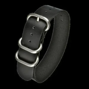 22mm Black Calf Leather Zulu Militair Horloge Strap – Authen
