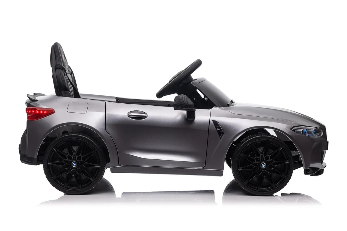 Bmw M4, 12 Volt Elektrische Kinderauto, Leder Zitje, Rubberen Banden, Kinder Accu Auto!
