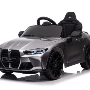 Bmw M4, 12 Volt Elektrische Kinderauto, Leder Zitje, Rubberen Banden, Kinder Accu Auto!