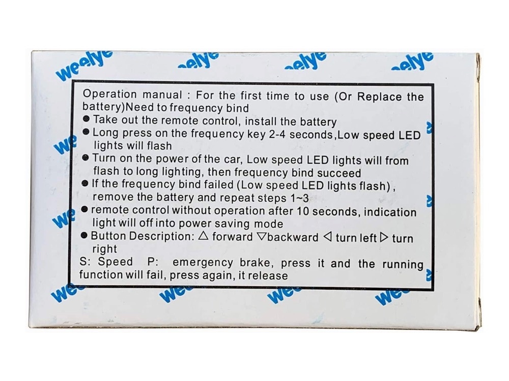 2.4 Ghz Afstandsbediening T.b.v. Elektrische Kinderauto's (Tx1 En Tx10)
