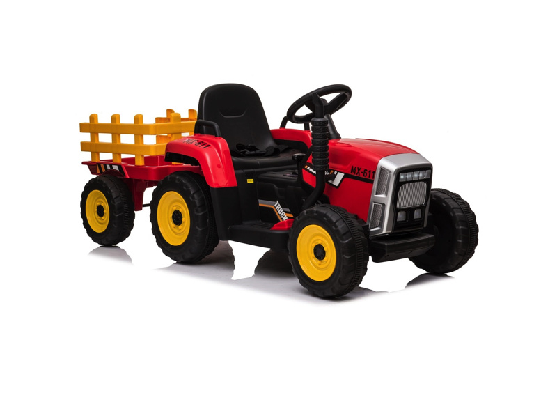Tractor Rood, 2X 12 Volt Motoren, Elektrische Kindertractor.