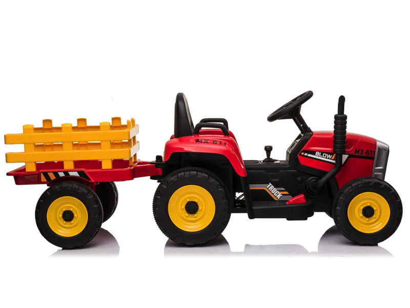 Tractor Rood, 2X 12 Volt Motoren, Elektrische Kindertractor.